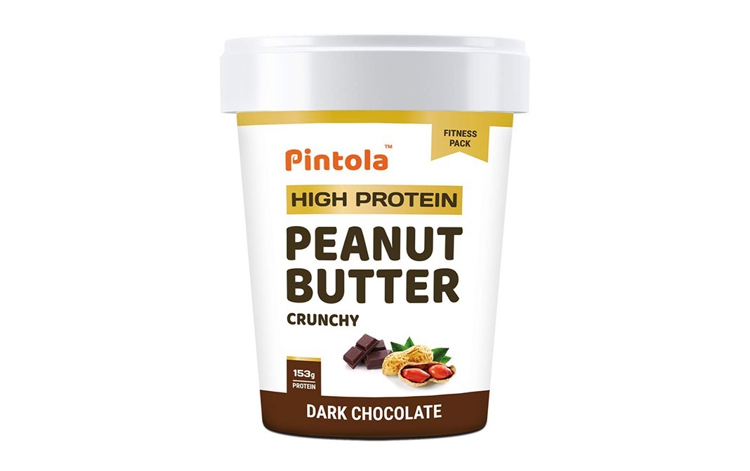 Pintola High Protein Peanut Butter Crunchy Dark Chocolate   Jar  510 grams